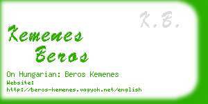 kemenes beros business card